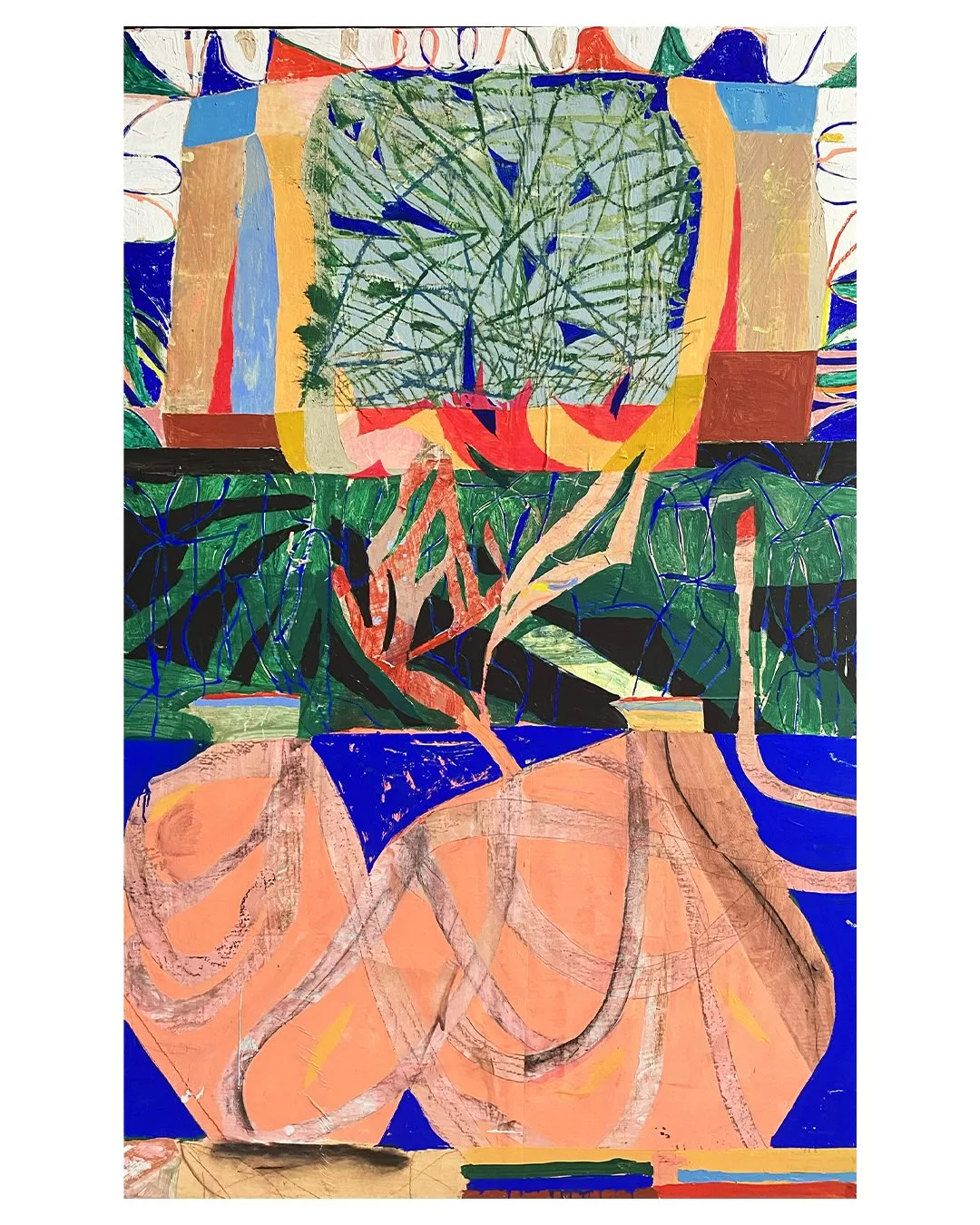 Accrochage, peinture sur papier @geoffroypithon 
Nous somme heureux de réunir une sélection d’œuvres de Geoffroy PITHON. Réalisées entre 2019 et 2026, ces peintures sur papier ont déjà été exposées dans plusieurs centres d’art, tels que le Kiosque CAC en Mayenne, Fotokino à Marseille et La Maison à Strasbourg.  Six formats variés seront exposés en juin, le temps d’un accrochage sur les murs de la Galerie MIRA.
Les vases
Peinture sur papier marouflé sur bois
188x122 cm
Caisse américaine bois sur mesure 
2023 
Geoffroy PITHON est un artiste basé à Nantes dont l’usage de la peinture lui permet d’explorer différents champs de la création. Diplômé de l’École Nationale des Arts Décoratifs de Paris (ENSAD-Paris) en 2012, il rejoint jusqu’en 2020 le studio de design graphique Formes Vives où il travaille principalement dans le champ social et culturel. Depuis 2020, il développe sa propre approche créative quelque part entre l’art et le design en se concentrant sur l’expérimentation visuelle, la peinture et l’installation immersive à travers différents médiums voguant de l’imprimé au fait-main, de l’interactif au digital. Guidés par une exploration de la couleur et de l’abstraction pour lier héritage esthétique et enjeux contemporains, ses travaux ont été présentés entre autre au Signe (Chaumont), Art Paris Fair (Paris), KIAF (Séoul), Maat Gallery (Paris), La Maison (Baden-Baden), le Kiosque (Mayenne), Galerie Mira (Nantes), Abbaye Royale de Fontevraud, Fotokino (Marseille), la Scène Nationale du Mans. Il collabore également avec des marques telles que Hermès, Sézane, Casamance et Atelier Cologne. Geoffroy a participé aux expositions collective des 10 ans de MIRA et Encore Vivant, il a exposé en duo show avec Luc Leblanc, exposition Papiers à la Galerie MIRA.
